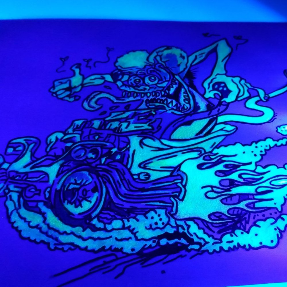 Ratfink Blacklight print